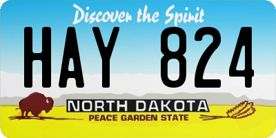 ND license plate HAY824