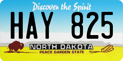 ND license plate HAY825