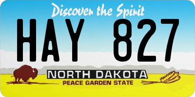 ND license plate HAY827