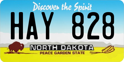 ND license plate HAY828