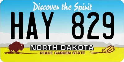 ND license plate HAY829