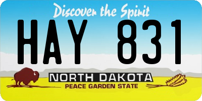 ND license plate HAY831