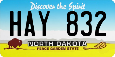 ND license plate HAY832