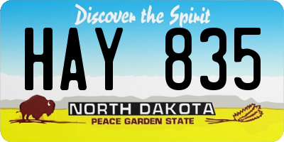 ND license plate HAY835