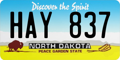 ND license plate HAY837