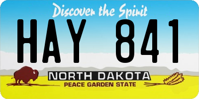 ND license plate HAY841