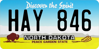 ND license plate HAY846