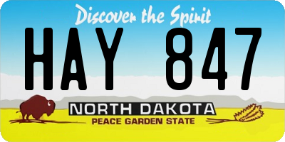 ND license plate HAY847