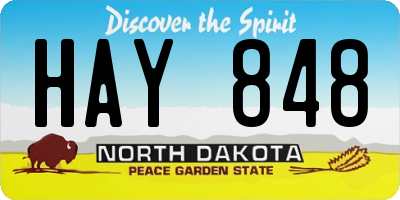 ND license plate HAY848