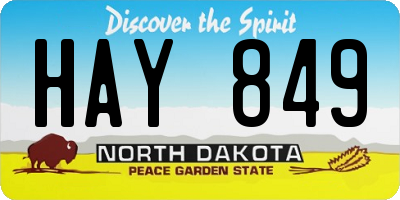 ND license plate HAY849