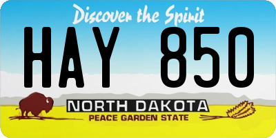 ND license plate HAY850