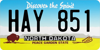 ND license plate HAY851