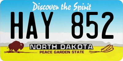 ND license plate HAY852