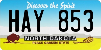 ND license plate HAY853