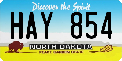 ND license plate HAY854