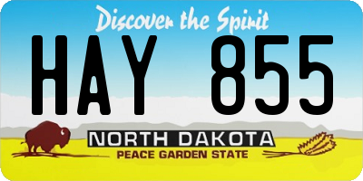 ND license plate HAY855