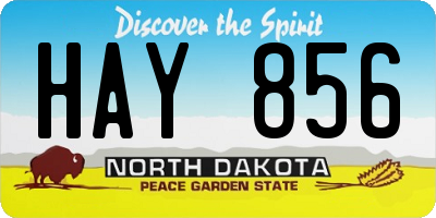 ND license plate HAY856