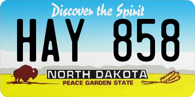 ND license plate HAY858