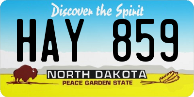 ND license plate HAY859