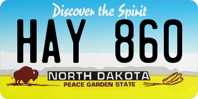 ND license plate HAY860