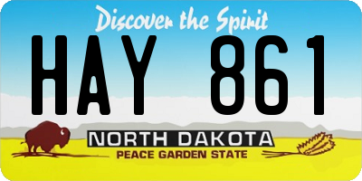 ND license plate HAY861