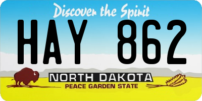 ND license plate HAY862