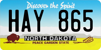 ND license plate HAY865