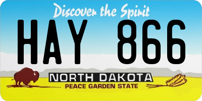 ND license plate HAY866