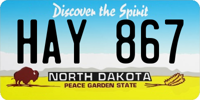 ND license plate HAY867