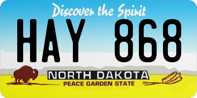 ND license plate HAY868