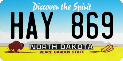 ND license plate HAY869