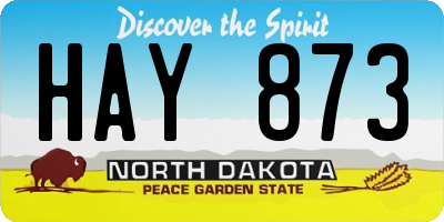 ND license plate HAY873