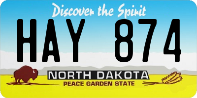ND license plate HAY874