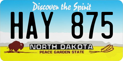 ND license plate HAY875