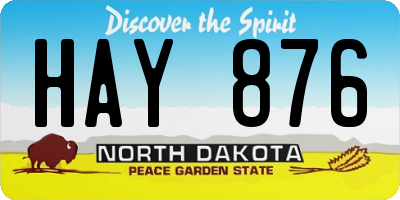 ND license plate HAY876