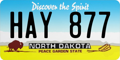 ND license plate HAY877