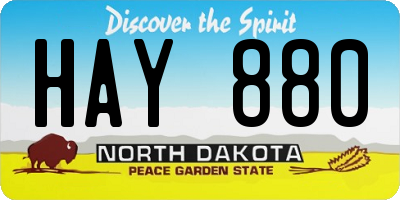 ND license plate HAY880