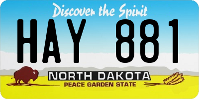 ND license plate HAY881