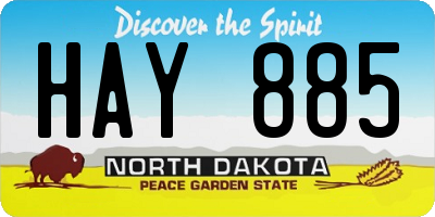 ND license plate HAY885