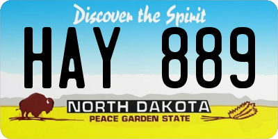ND license plate HAY889