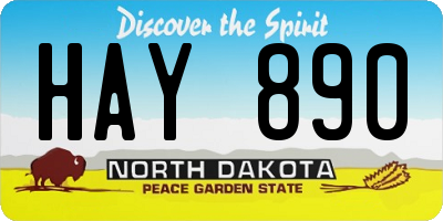 ND license plate HAY890