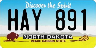 ND license plate HAY891