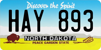 ND license plate HAY893