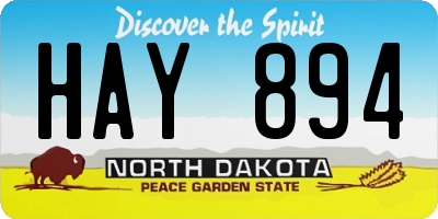 ND license plate HAY894