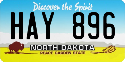 ND license plate HAY896