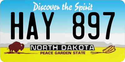 ND license plate HAY897