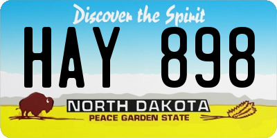 ND license plate HAY898