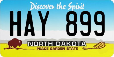 ND license plate HAY899