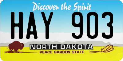 ND license plate HAY903