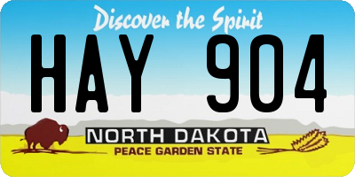 ND license plate HAY904